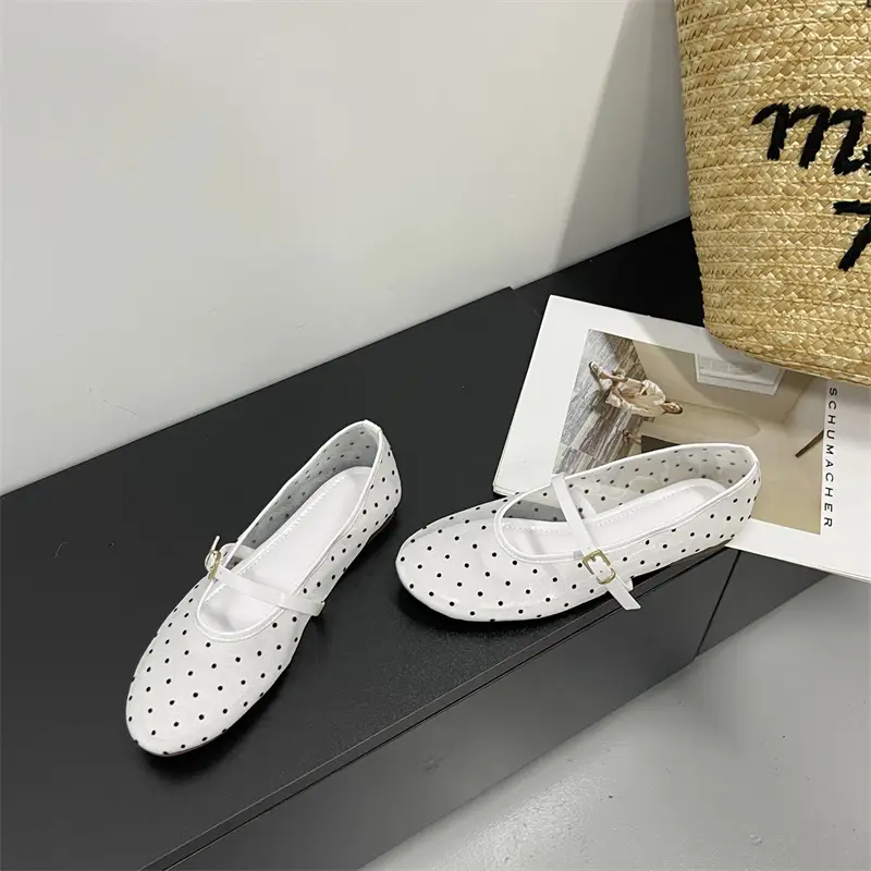New Summer Mesh Polka-dot Low-cut Pumps For Women