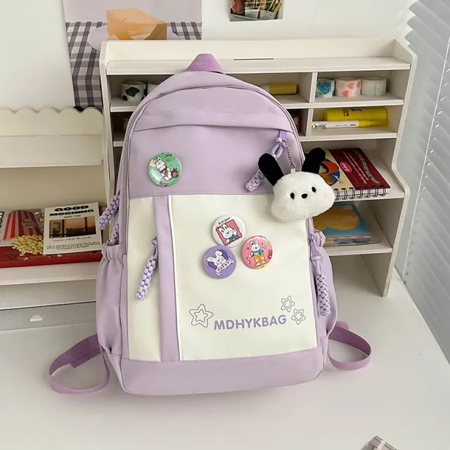 Junior And Middle School Students Large Capacity Computer Travel Backpack Purple - Shop at LoveMi