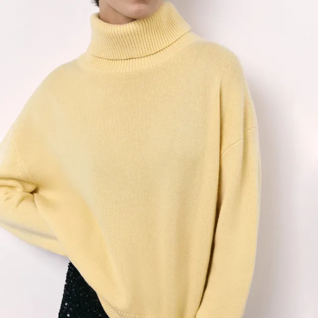 Winter Turtleneck Sweater Fashion Personality Long Sleeve Knitted Top Women's Clothing Lemon Yellow - Shop at LoveMi