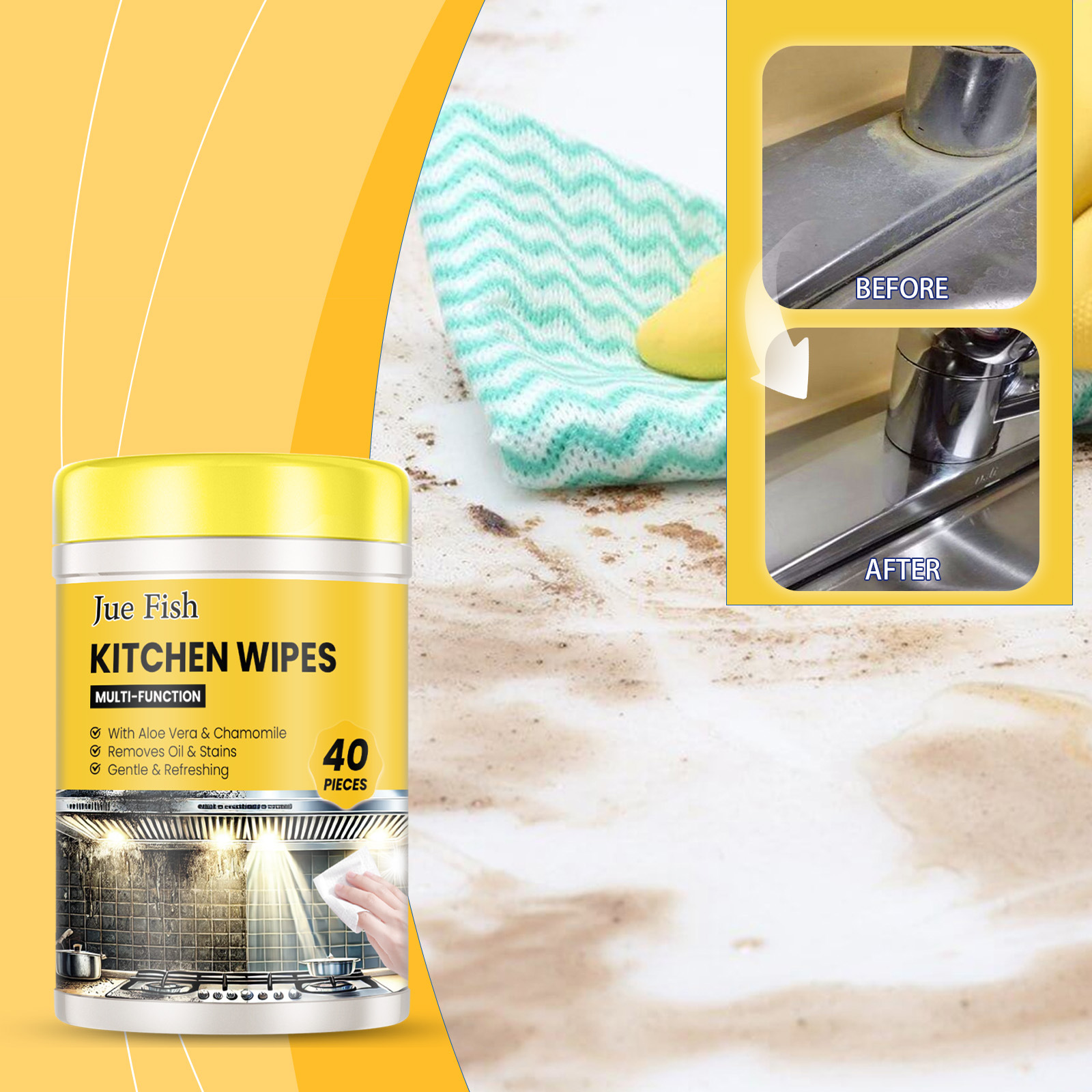 Title 3, Kitchen Wipes Kitchen Countertop Stove Oven Mul...