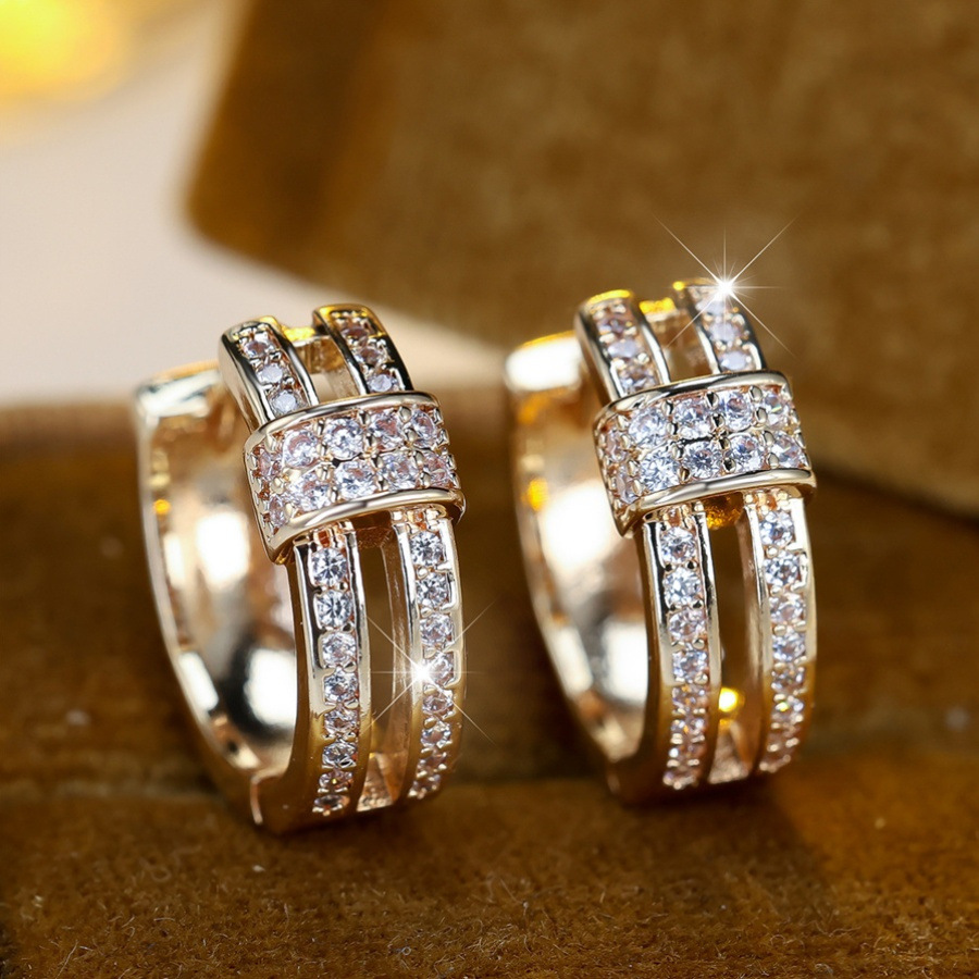 Zircon Earrings Trendy Vintage Light-luxury Style That Pairs Effortlessly With Any Look