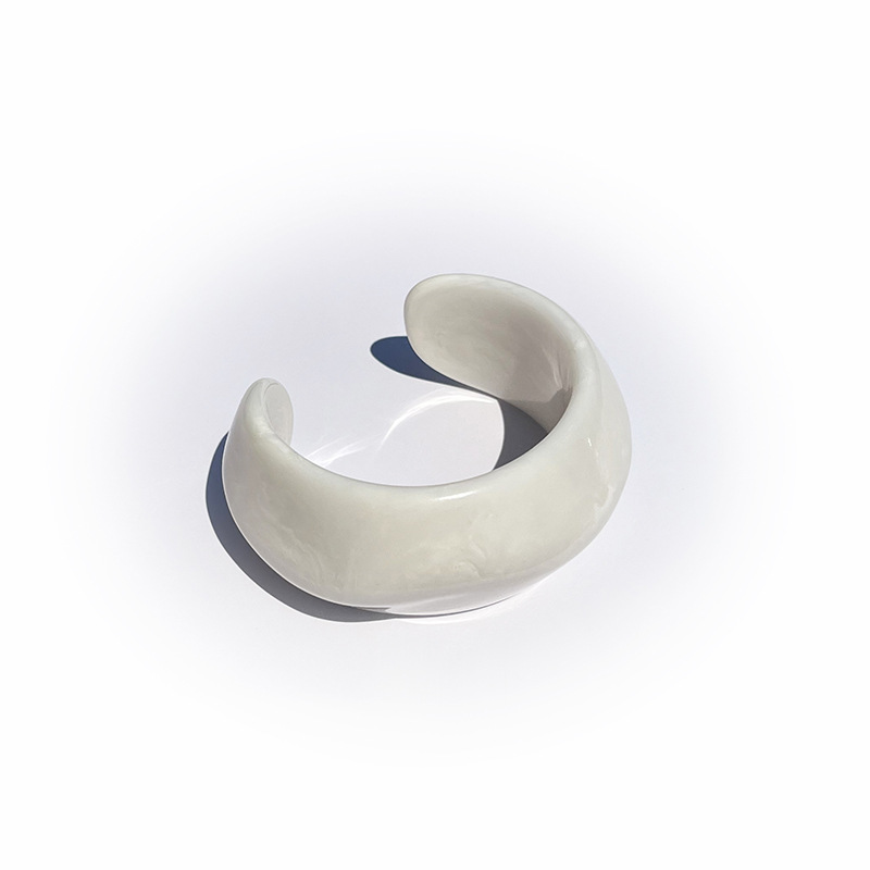 European And American Marble Pattern Open Macaron Color Resin Bracelet
