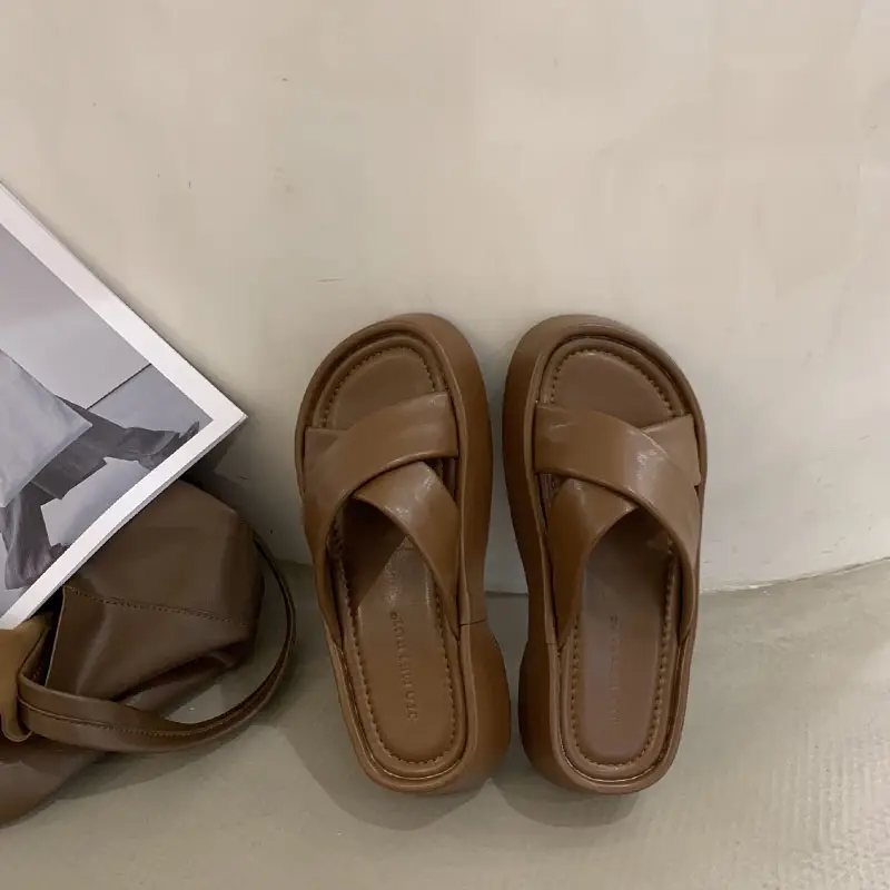 Muffin Platform Slippers Women's Outer Wear