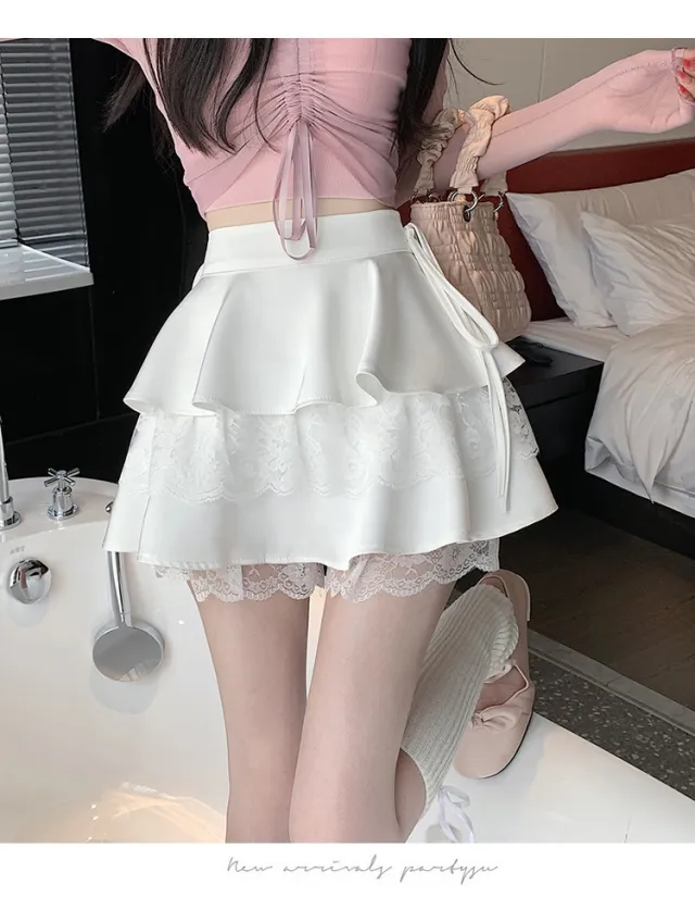 High Waist Sweet Cake Dress Design A Line Skirt White - Shop at LoveMi