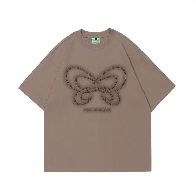 Women's Fashionable Simple American Street Embroidered Butterfly Short sleeved T shirt Red - Shop at LoveMi