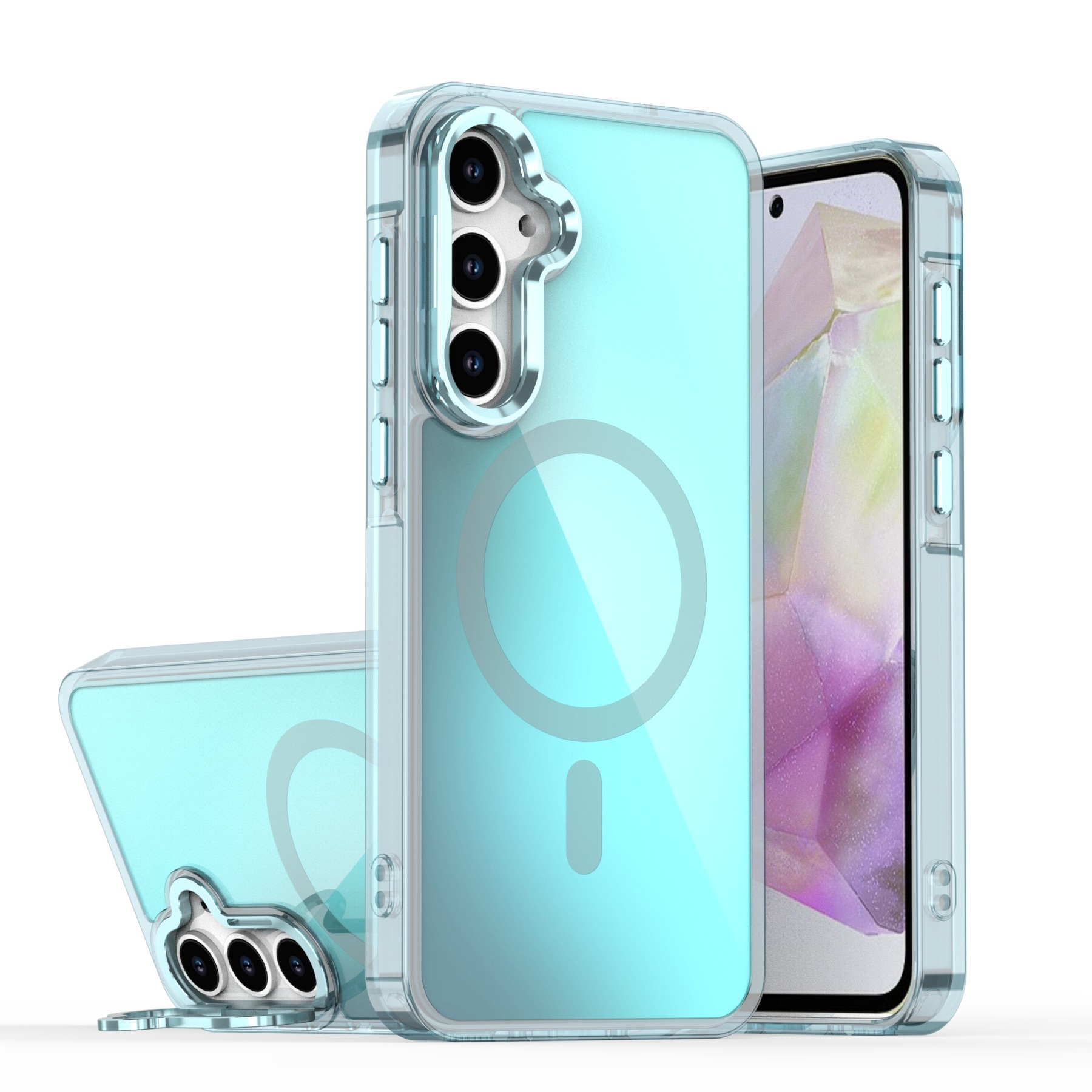 Bright Shadow Chameleon Magnetic Phone Case With Stand Drop-Resistant Protective Cover