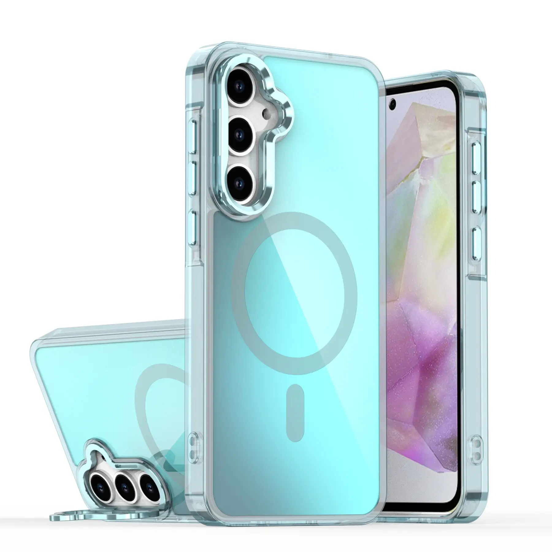 Bright Shadow Chameleon Magnetic Phone Case With Stand Drop-Resistant Protective Cover