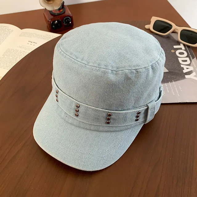 Korean Retro Do The Old Cowboy Peaked Cap Light Blue Jeans - Shop at LoveMi