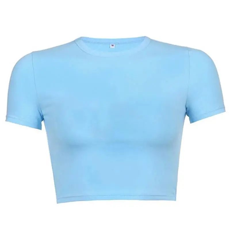 European And American DIY Summer Y2g Short-sleeved Women's T-shirt - Blue