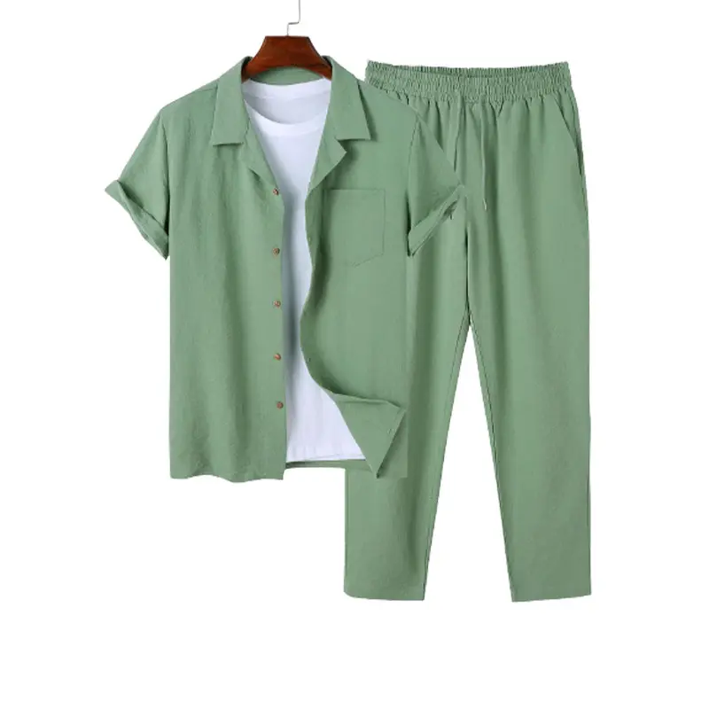 New Digital Men's Cotton And Linen Shirt