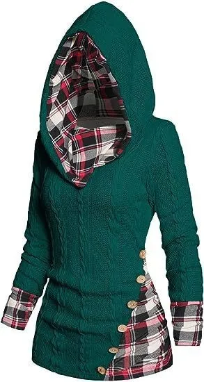 Bedford Cord Hooded Casual Pullover Sweater Green - Shop at LoveMi