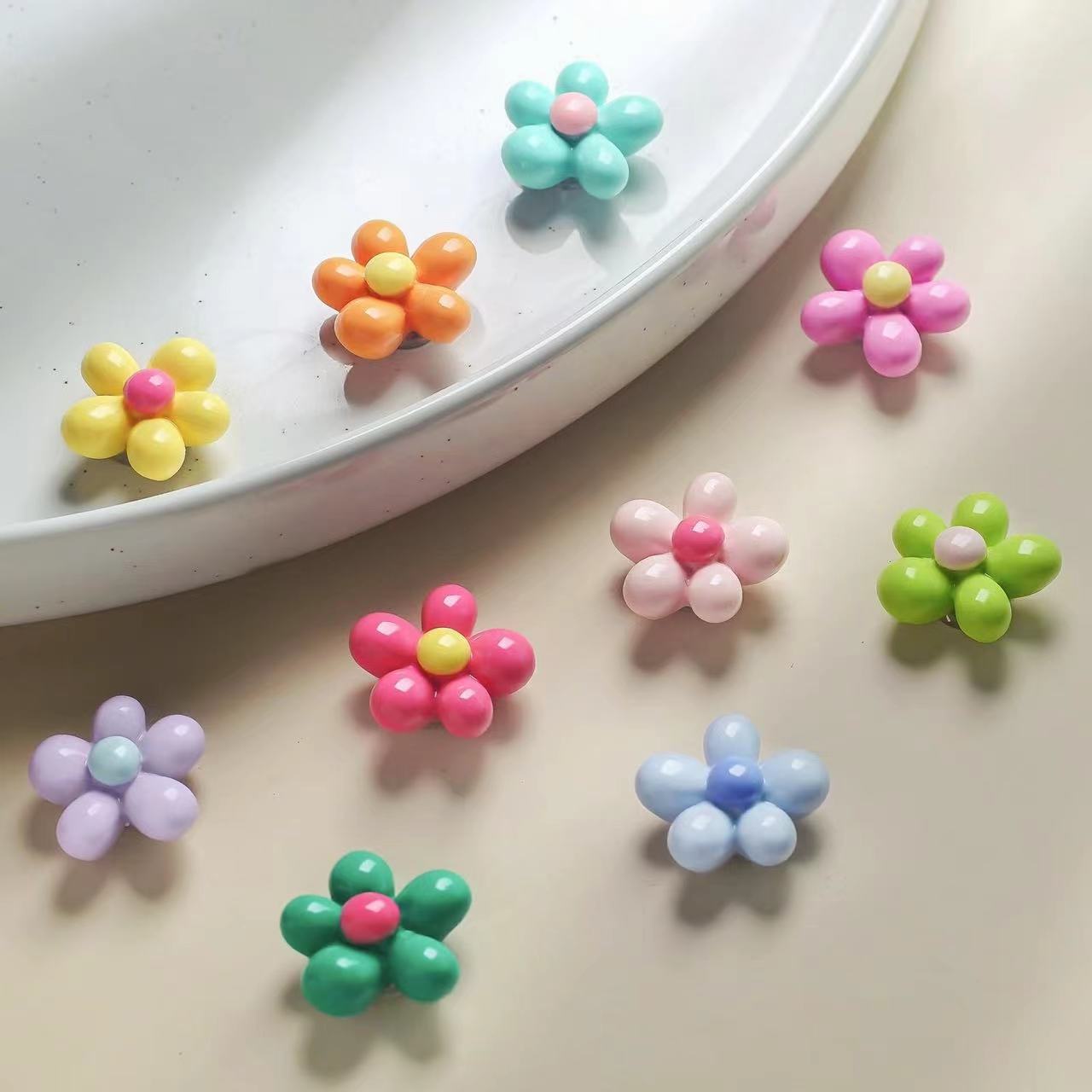 3D Five-Petal Flower Magnetic Fridge Magnet Set
