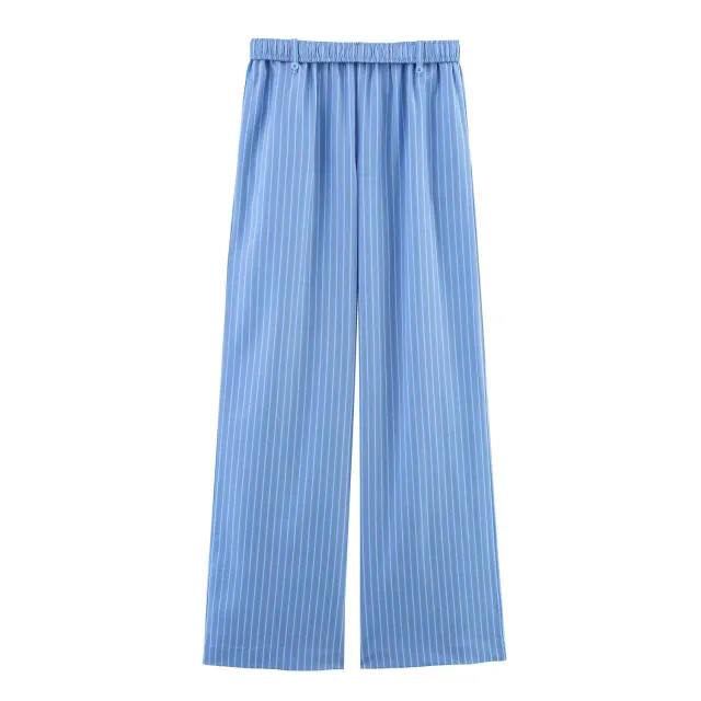 Women's Versatile Top High waisted Straight leg Striped Pants Pants - Shop at LoveMi