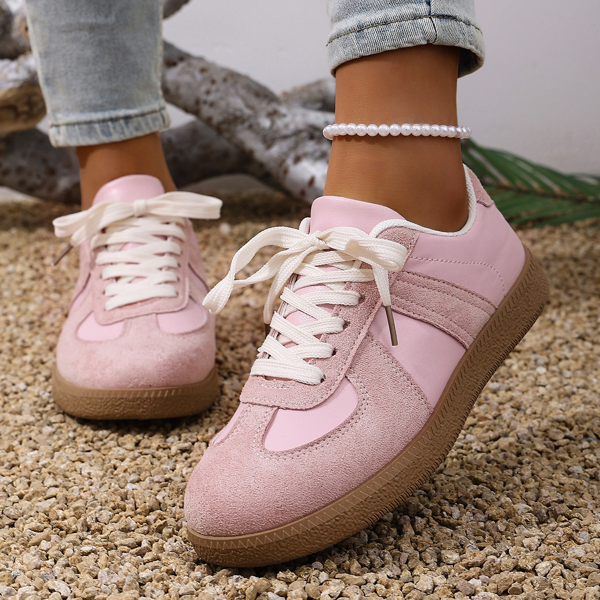 Large Size Color Blocked Round Toe Women's Shoes 2