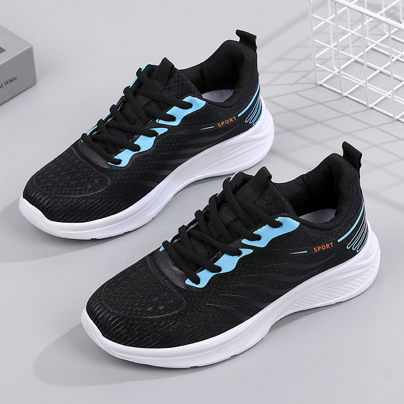 New Women’s Sneaker Autumn Breathable Mesh Surface Shoes – Black, 36
