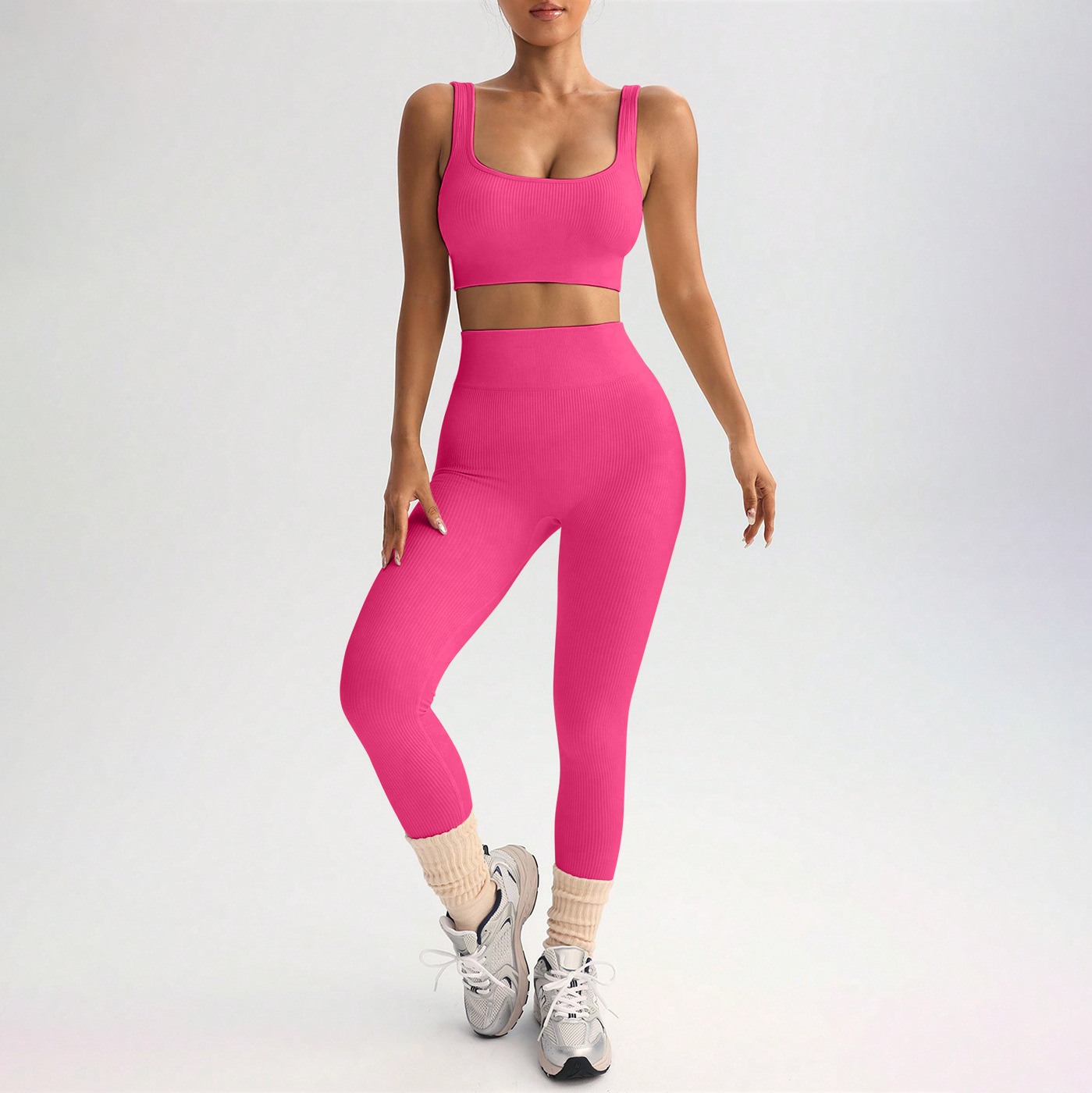 Quick-drying Yoga Clothes Suit Shockproof Sports Bra Yoga Pants - Image 4