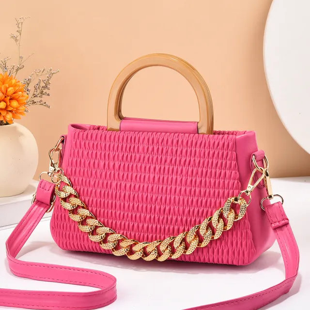 Women's Fashion Special interest Pleated Cloud Messenger Bag Rose - Shop at LoveMi