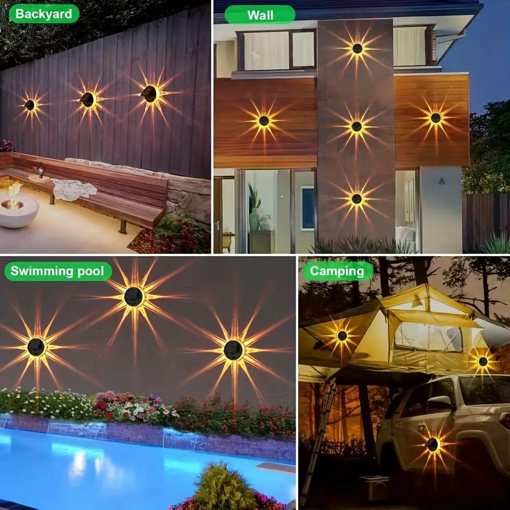 Outdoor Courtyard LED Solar-powered Petal Wall Light