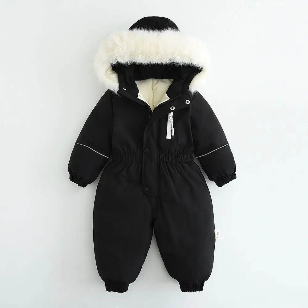 Large Fur-lined Hooded Fleece-lined Thickened Childrens