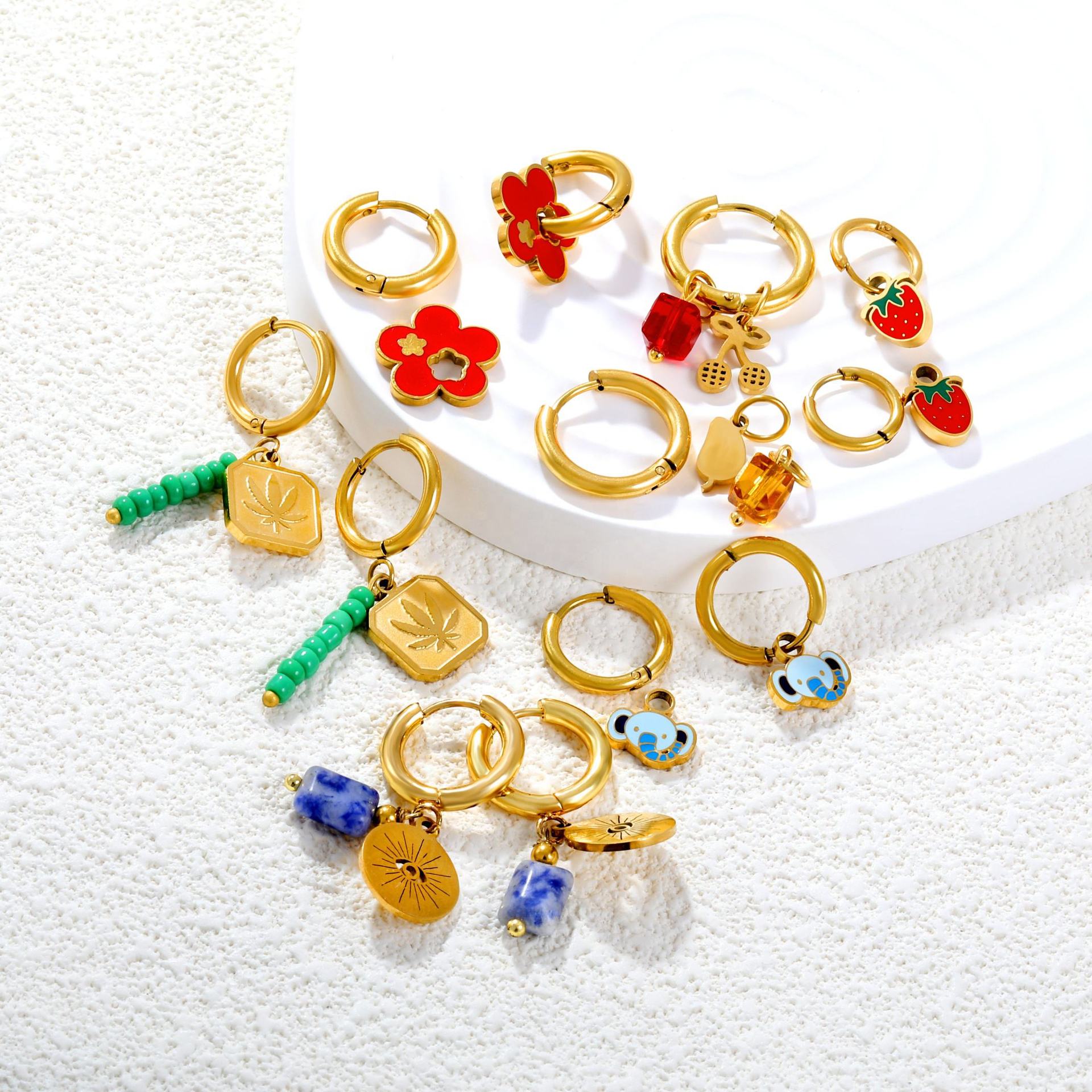 Niche Design Drop Oil Earrings