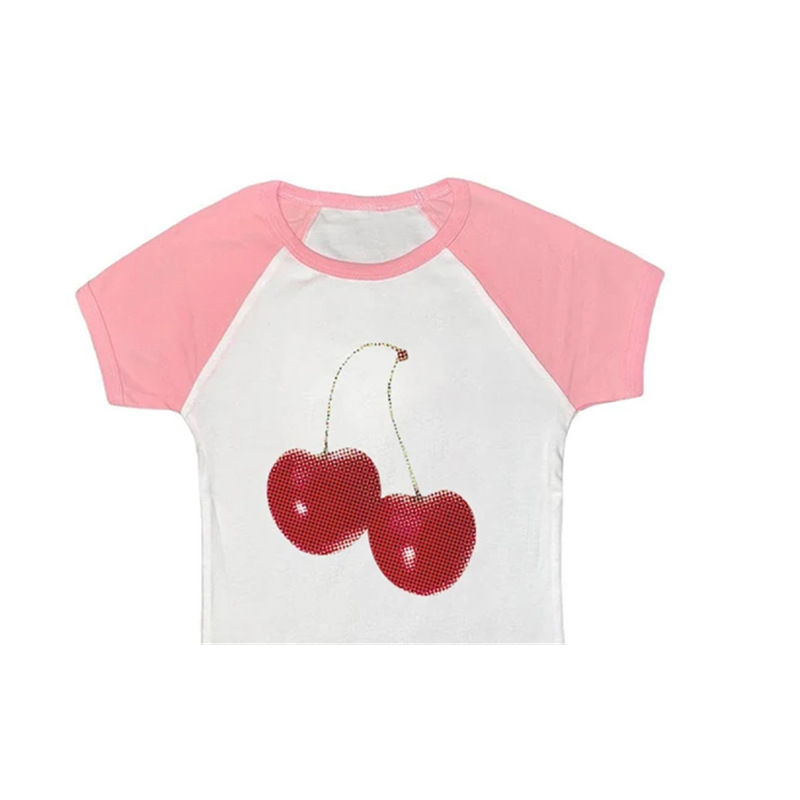 Cherry Printed Short-sleeved Top Female