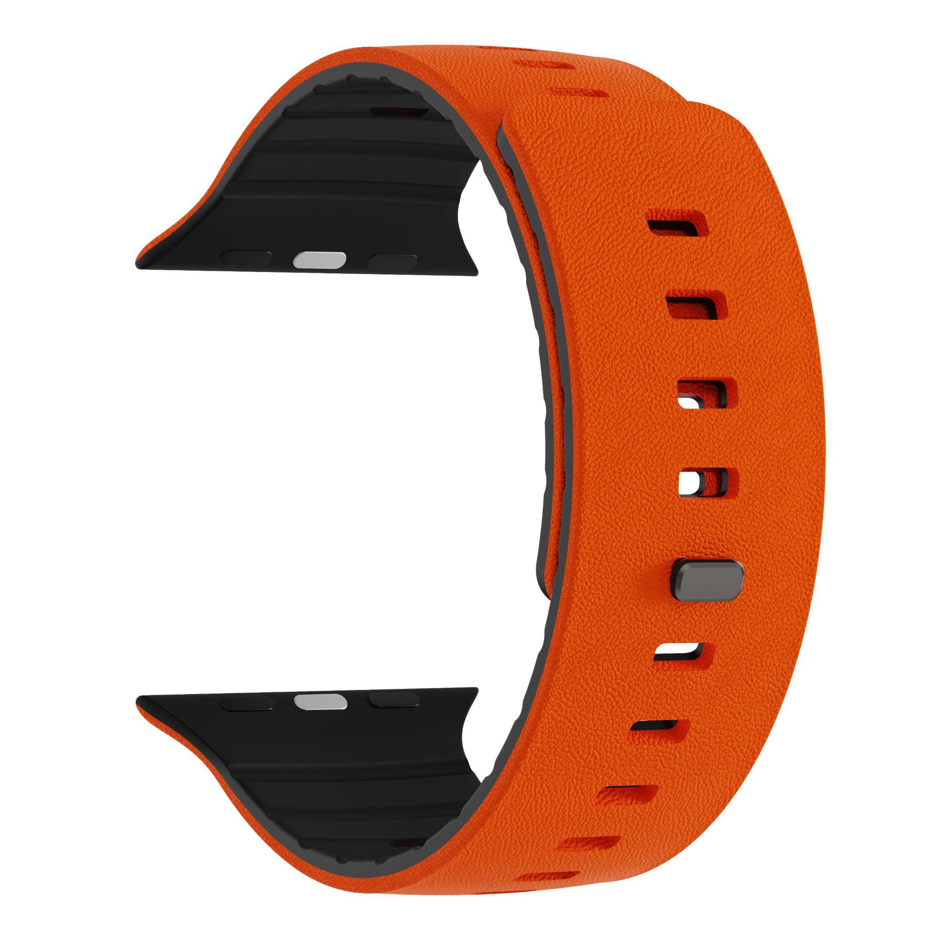 Single-pin Brushed-texture Magnetic Silicone Watch Strap