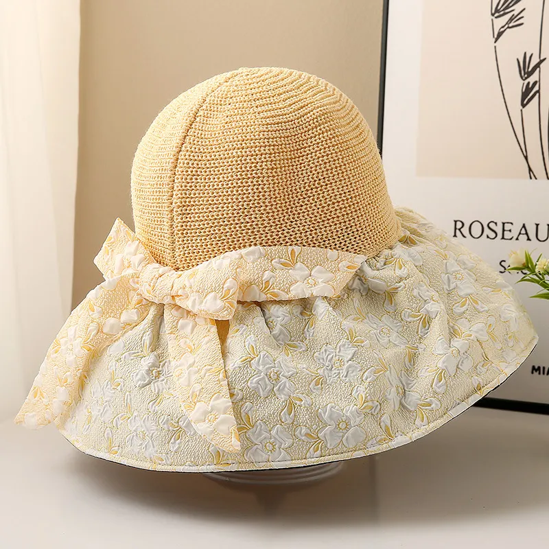 Summer Vinyl Face-covering And Sun-shading Hat Seaside Beach Hat - Yellow