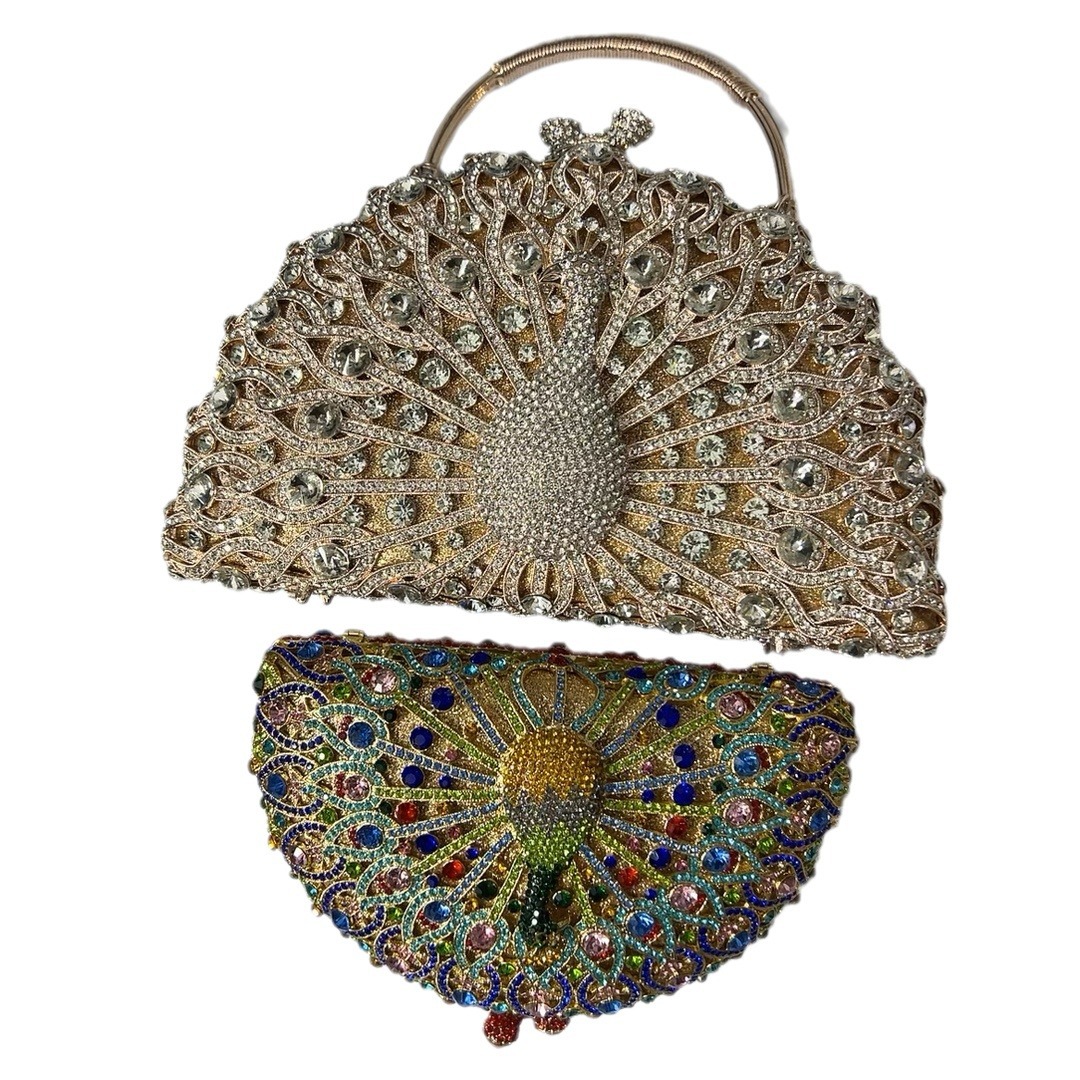 Large Peacock Diamond Every Night Bags Luxury - Image 4