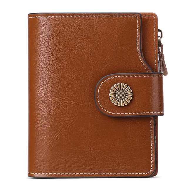 Hasp Clutch Girls Coin Pocket Multifunctional Card Holder Brown - Shop at LoveMi