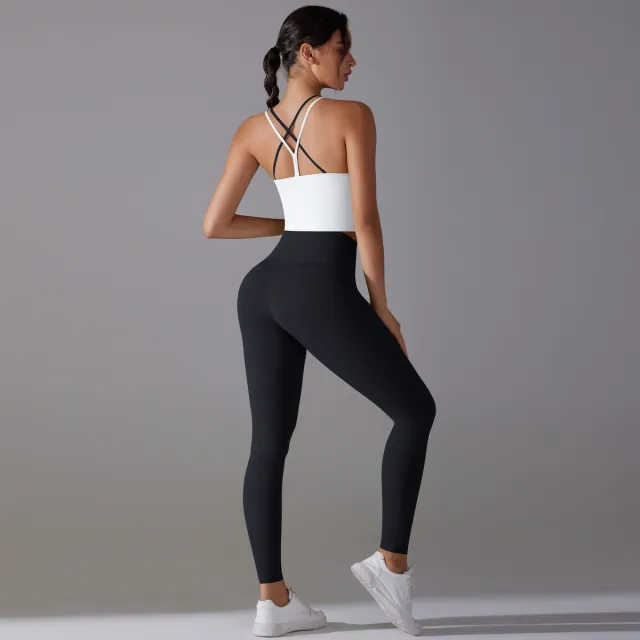 Antibacterial Wear free Underwear Yoga Suit White Top And Black Pants - Shop at LoveMi