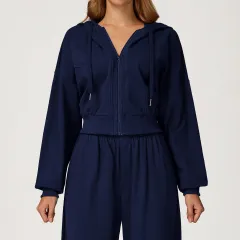 FallWinter Hoodie Zipper Windproof Warm All-matching - Blue - View 1