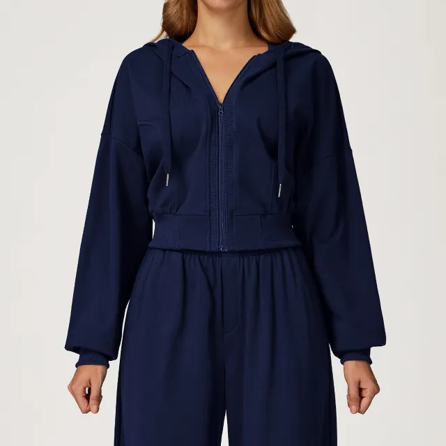 FallWinter Hoodie Zipper Windproof Warm All matching Blue - Shop at LoveMi