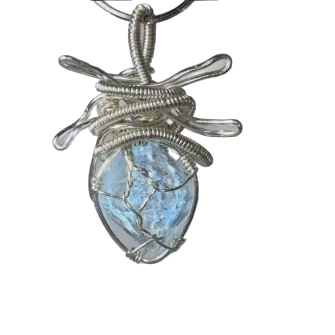 Womens Aquamarine Heart Crystal Necklace - photo 4
