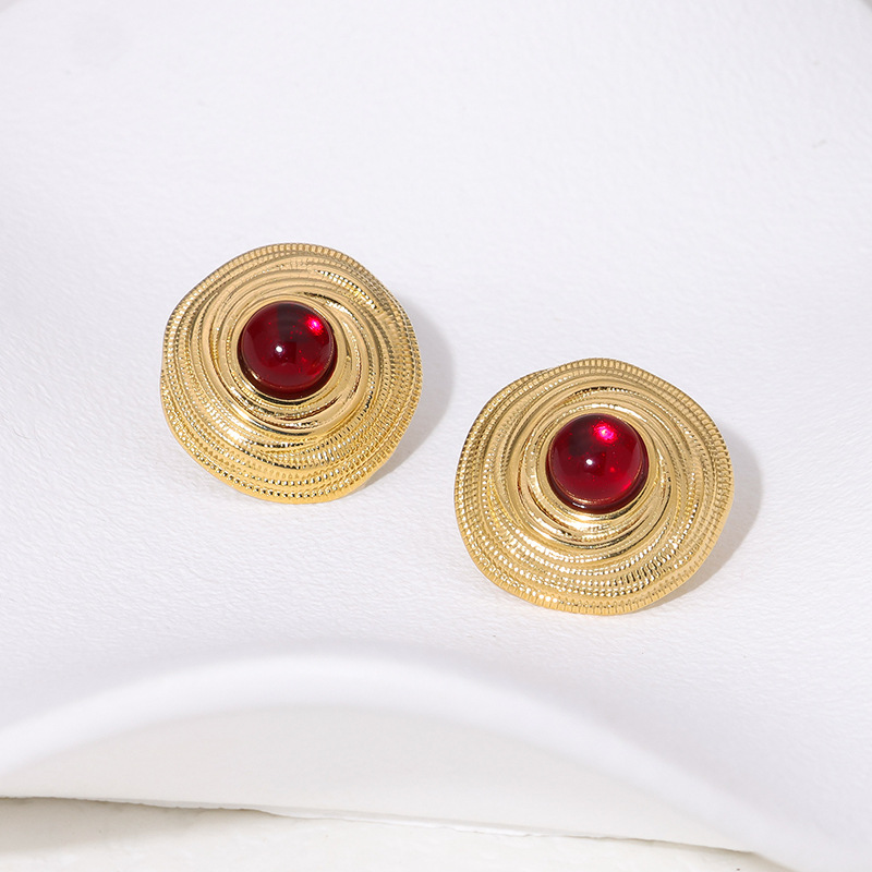 Simple Temperament Stainless Steel Studs 18K Gold Plating Does Not Fade