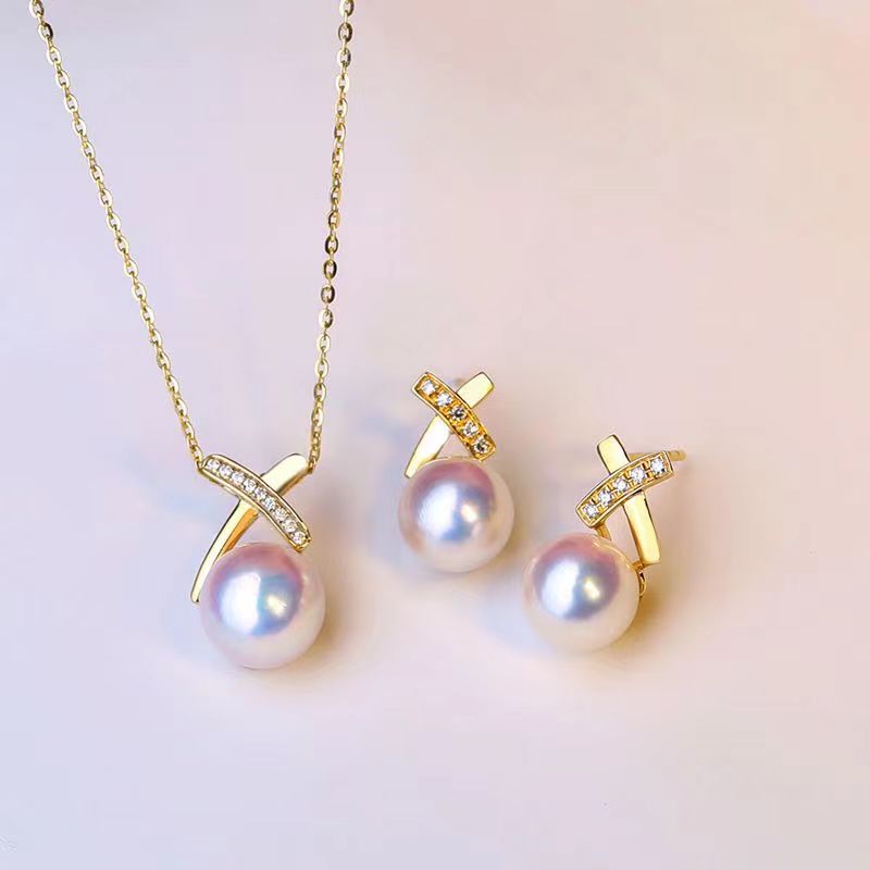 Women's All-match Fashion Light Purple Bead Stud Earrings