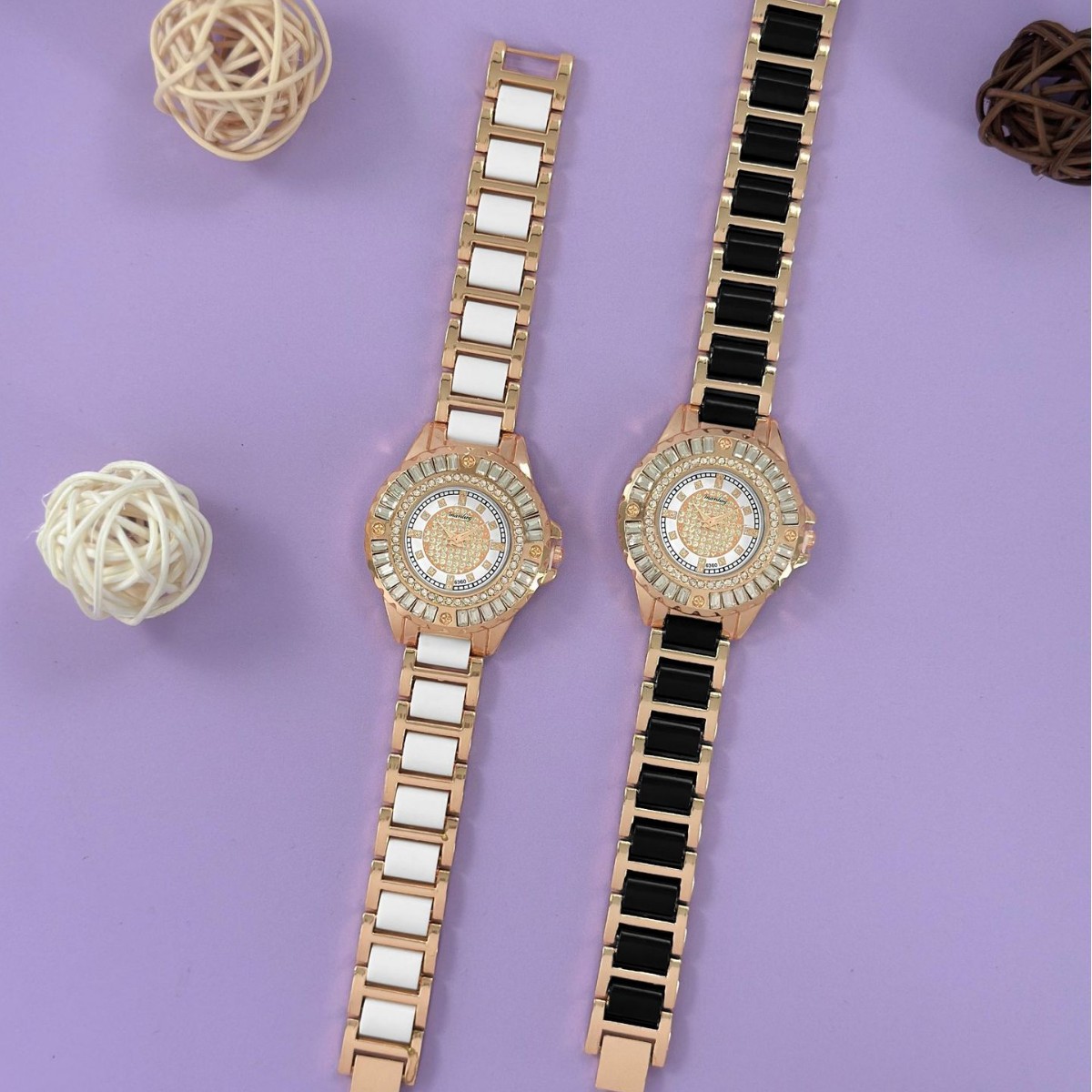 Quartz Watch With A Starry Dial And Diamond-encrusted Bezel