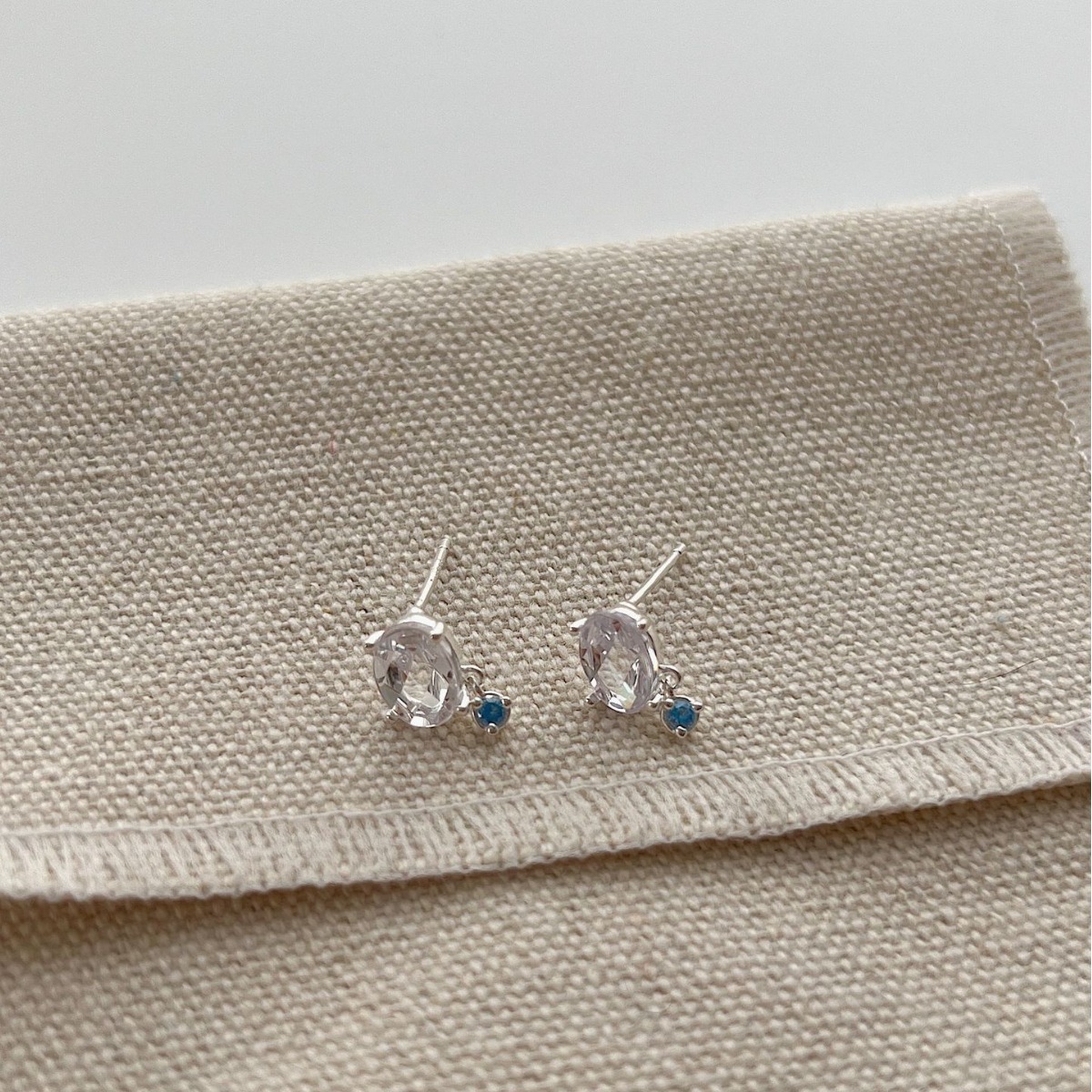 Sterling Silver Crystal Multi-cut Topaz Blue Earrings