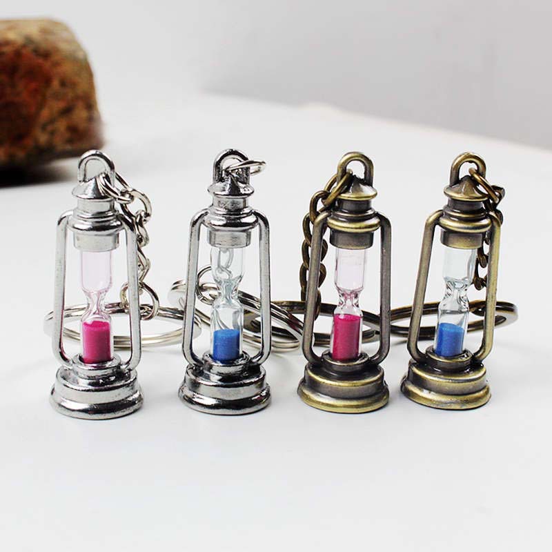 Title 11, Revolving Scenic Lantern Hourglass Keychain Simple