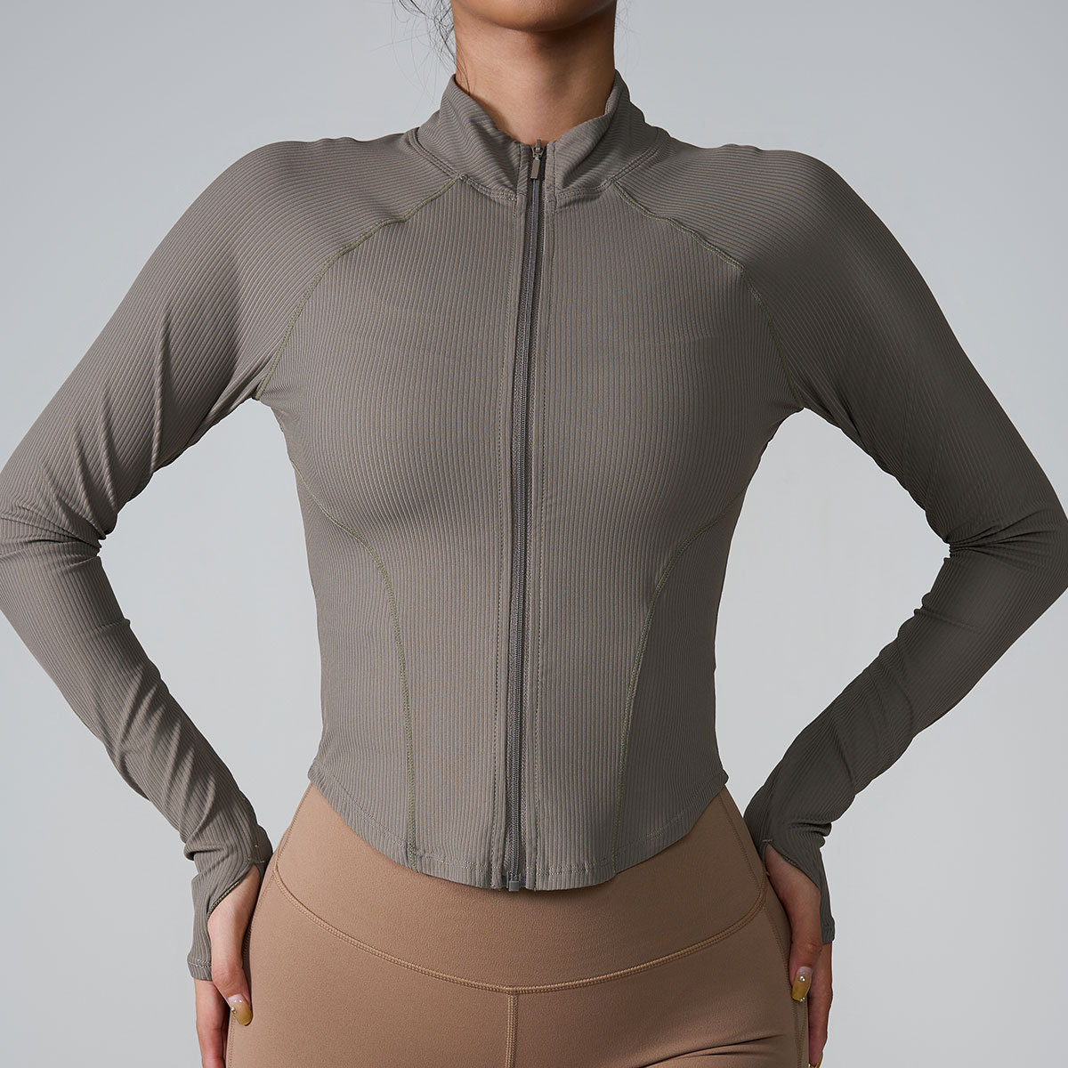 Naked Women-sense Quick-drying Running Belt Zipper Jacket