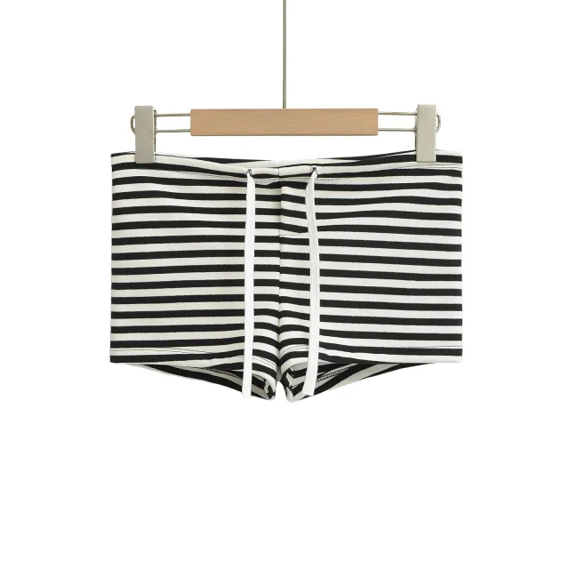 Women's Striped Sheath Slim fit Hot Pants Shorts Black - Shop at LoveMi