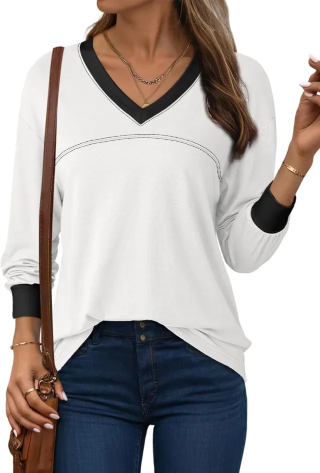 Thin Top Casual All matching Women White - Shop at LoveMi