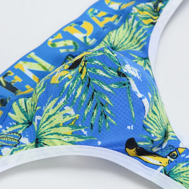 New Men's Thong T-pants Ice Silk Printed Breathable