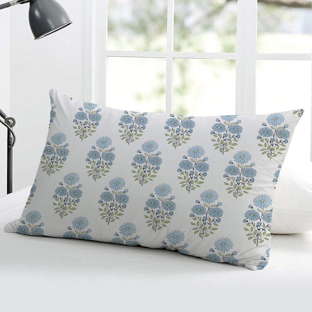 Title 2, Plant Flower White Hemp Rectangular Pillow Cover