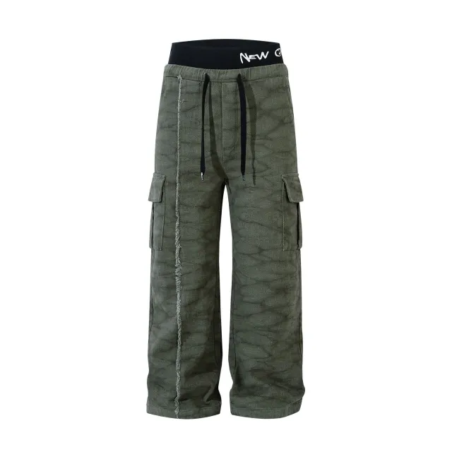 American High Street Washed Old Cargo Jeans Men And Women Green - Shop at LoveMi
