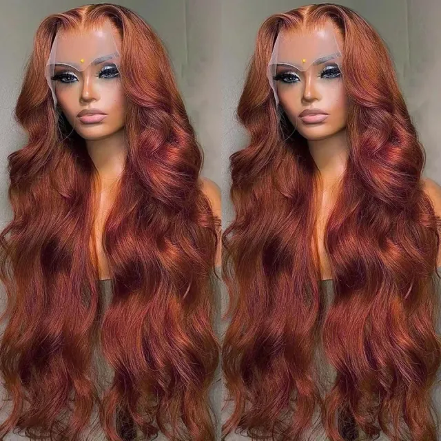 Front Lace Wig Red Long Curly Hair Big Wave Fluffy Lace Cover In Stock Generation Hair Brown Red - Shop at LoveMi