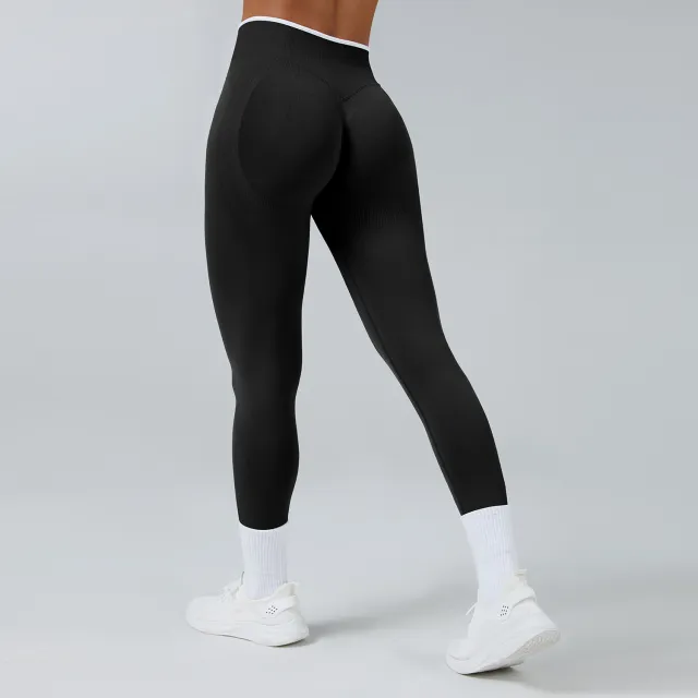 Seamless Knitted Tight High Waist Quick drying Sports Yoga Pants Black - Shop at LoveMi