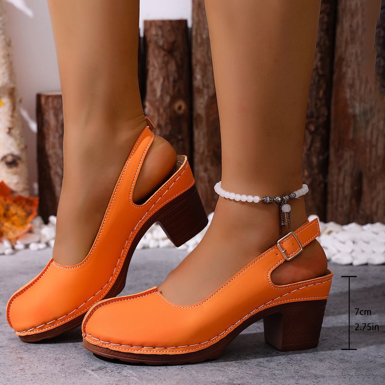 Chunky Heeled Retro Sandals, picture 7 of 11
