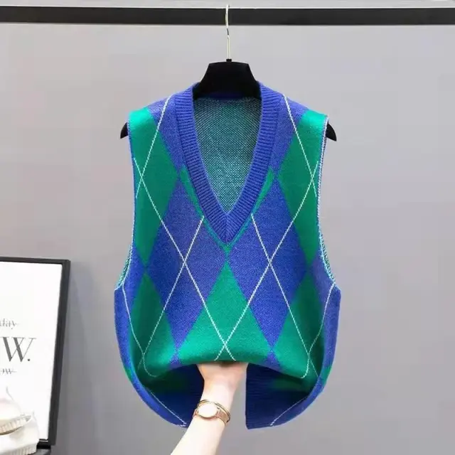 Women's Knitted Vest For Spring And Autumn Green - Shop at LoveMi