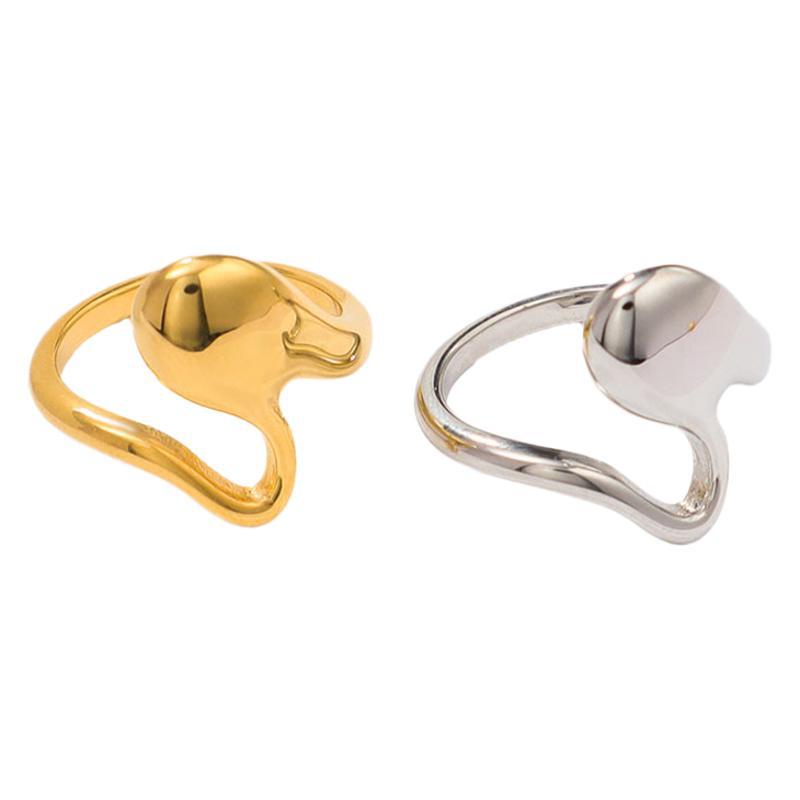 Special-shaped Irregular Glossy Gold Titanium Steel Niche Ring
