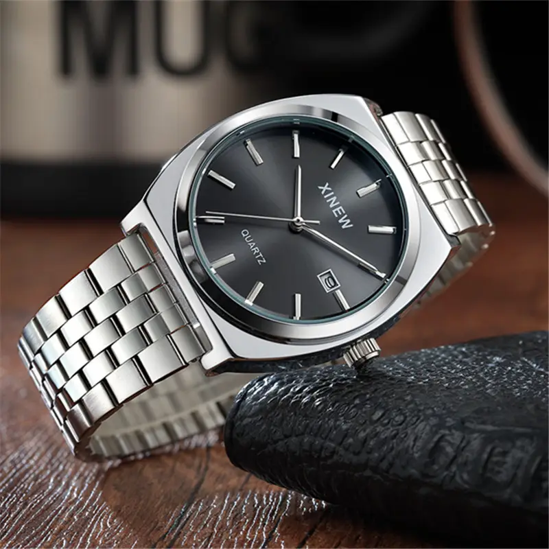 Student-style Fashionable Stainless Steel Strap Calendar Quartz